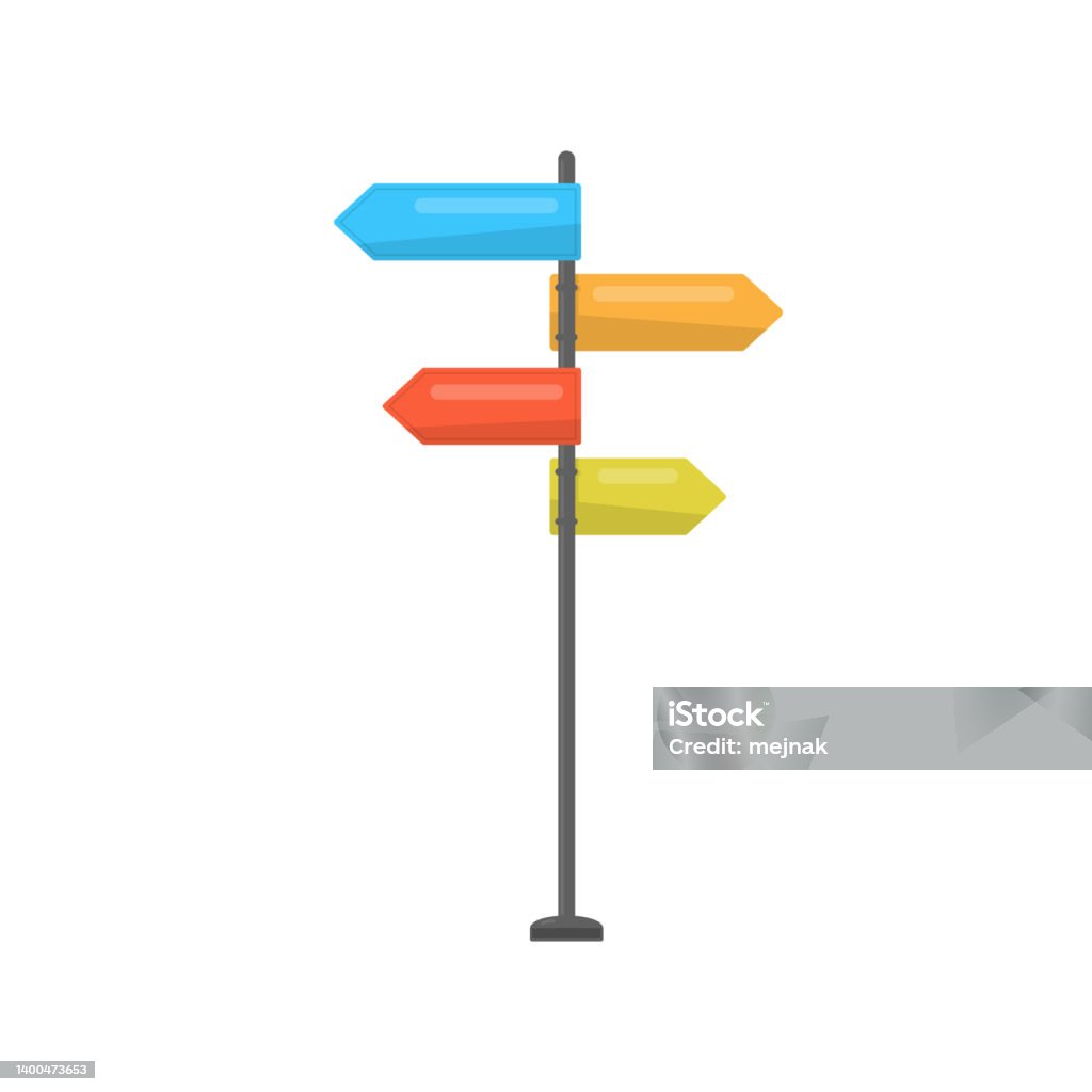 Guidepost Drawing Blank Guidepost Isolated On White Background Vector Stock Illustration ...