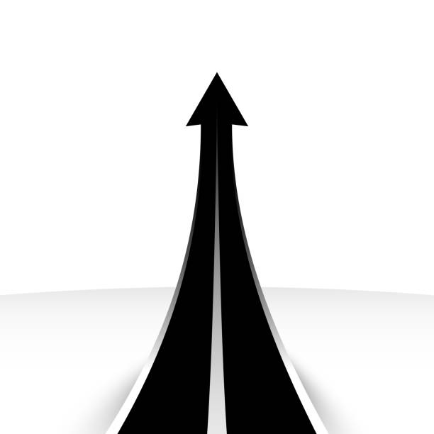 Up arrow - asphalt road vector illustration vector art illustration