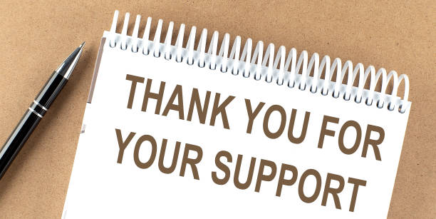 istock THANK YOU FOR YOUR SUPPORT text on a notepad with pen, business concept 1400474052