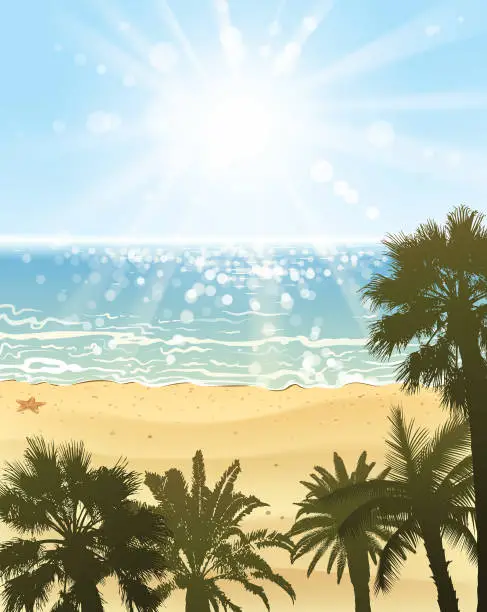 Vector illustration of season beach