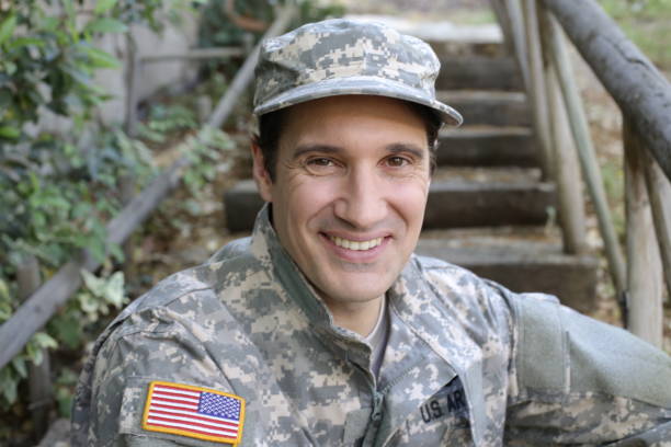 istock Caucasian army soldier in uniform 1400478012