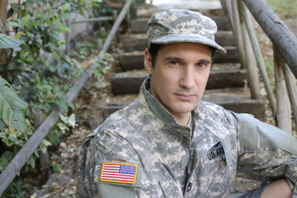istock Caucasian army soldier in uniform 1400478017