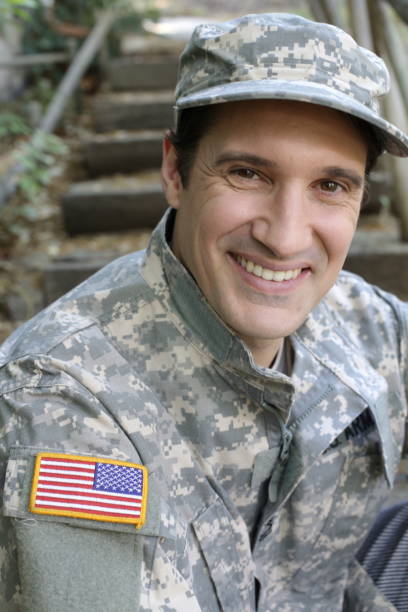 istock Caucasian army soldier in uniform 1400478033