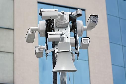 Cameras of the protection system on the mast