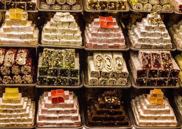 Turkish delights in Spice Bazaar, Istanbul, Turkey