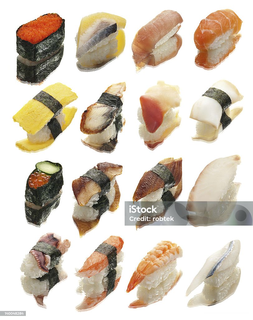 Reflexiones de Sushi - Foto de stock de Alimento libre de derechos