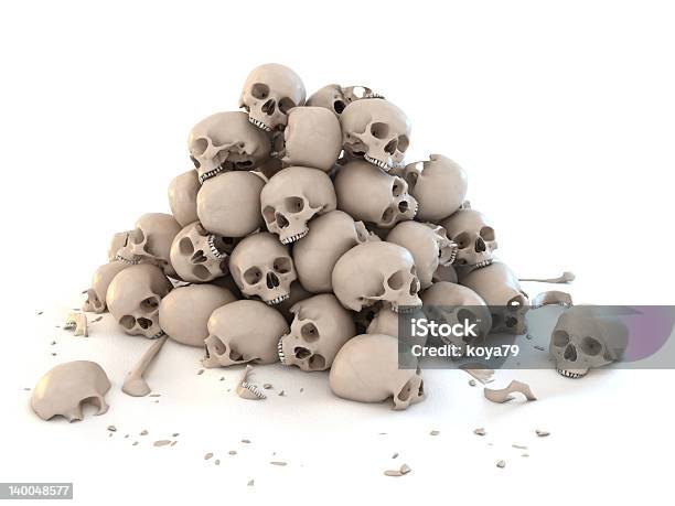 Large Collection Of Broken Skulls Stock Photo - Download Image Now - Stack, Human Skeleton, Human Bone