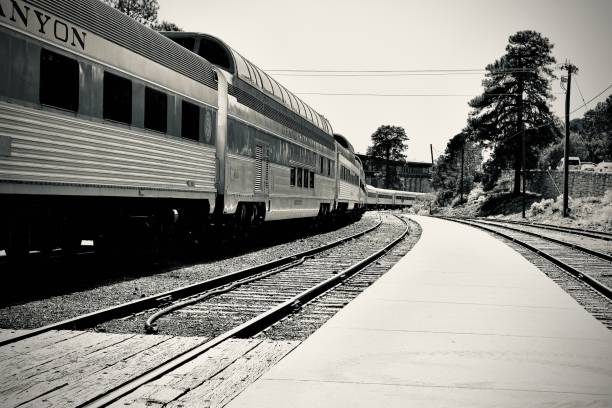 istock Coast to Coast Rail Train On Stop in The Desert 1400487049