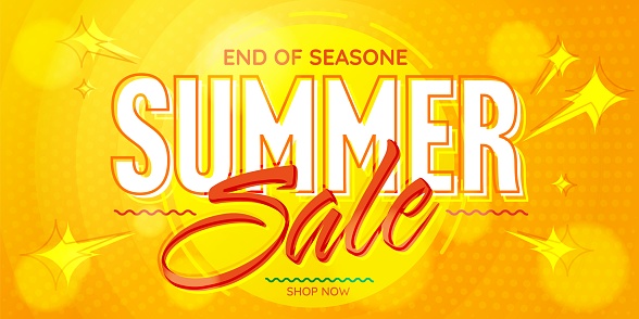 Bright summer sale banner template