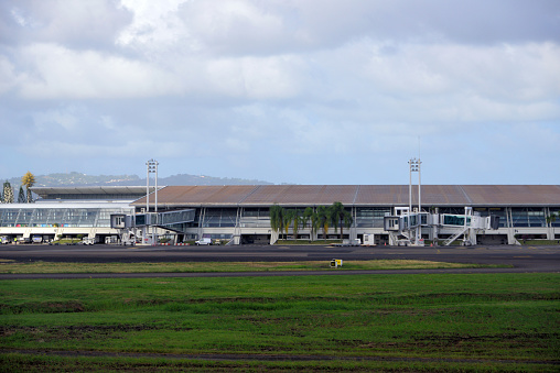 Fort-de-France, Martinique: Fort-de-France / Martinique Aimé Césaire International Airport - air side view of the terminal - French West Indies - Aéroport International Martinique Aimé Césaire, Le Lamentin.