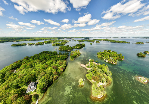 Panoramic Thousand Islands New York State and Ontario Canada