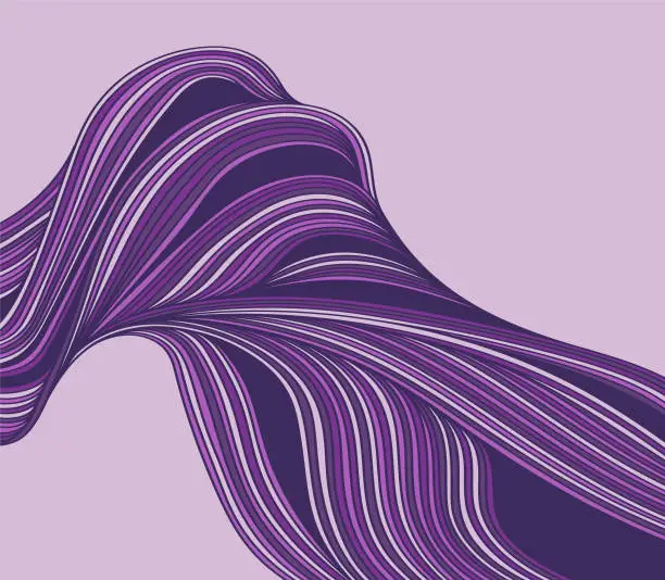 Vector illustration of Abstract flowing doodle shape