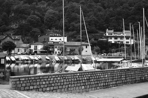 Valmadrera, Italy - 06/01/2022: Port of Valmadrera on Como Lake