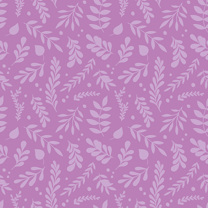 Seamless floral pattern. Hand drawn assorted leaves. EPS10 vector illustration, global colors, easy to modify.