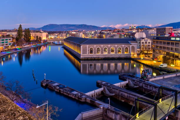 istock BFM, cathedral tower and Rhone river, Geneva, Switzerland, HDR 1400492127