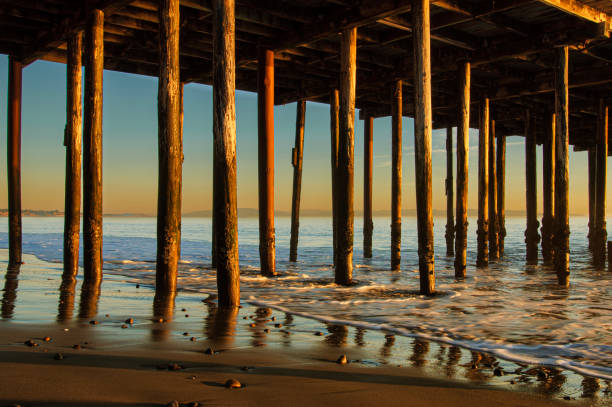 istock Sunset View of Ocean Under Coastal Pier 1400492382