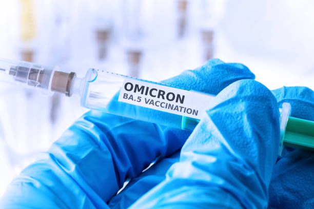 covid-19 omicron ba.5 variant vaccination concept stock photo