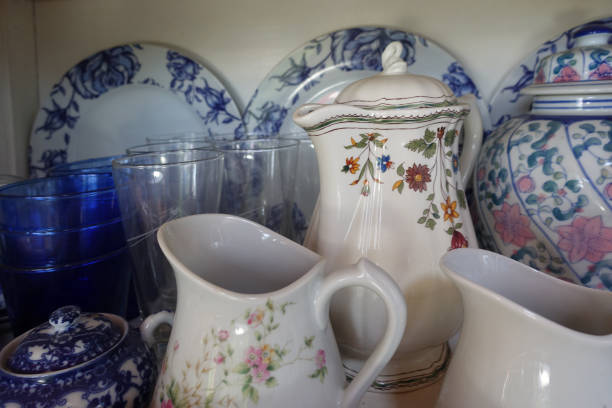istock Non-professional flea market   Empty - attic  Various dishes  Table utensils 1400502085