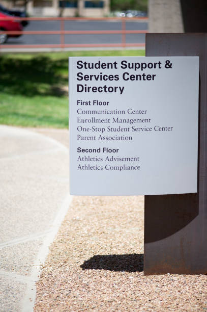 istock Student support and services center directory sign 1400502440