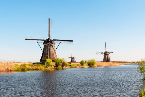 istock Traditional Dutch windmills, at Kinderdijk in Netherlands 1400505119