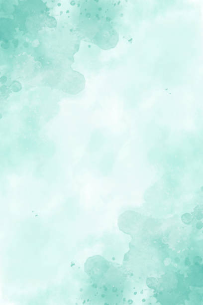 Green watercolor background with splash painting