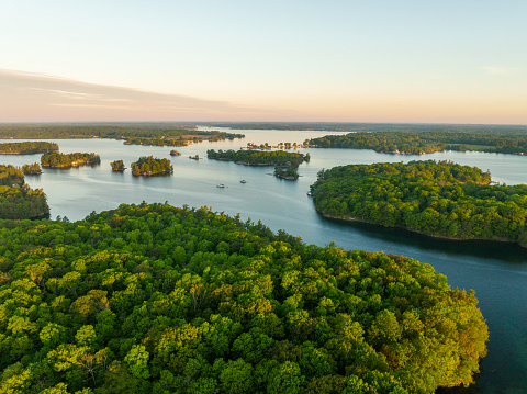 Sunrise on  the  Thousand Islands New York State and Ontario Canada