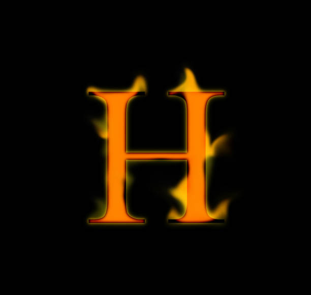 Fire letter  burning flame. Flaming burn font