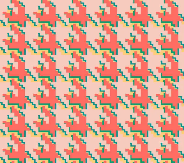 Vector illustration of Woven houndstooth textile pattern.