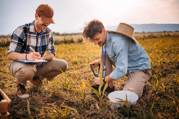 istock Two farmers in the field 1400516600