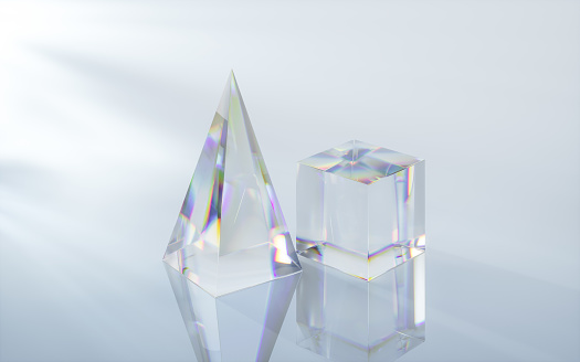 Isolated set of colorful crystals. Fantasy style. Minerals coalesced into a druse. 3d rendering.