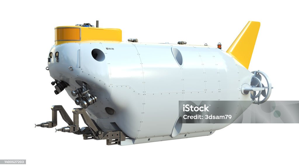 Deep Sea Submersible, 3D Rendered 3D rendered deep sea submersible, isolated on white Submarine Stock Photo