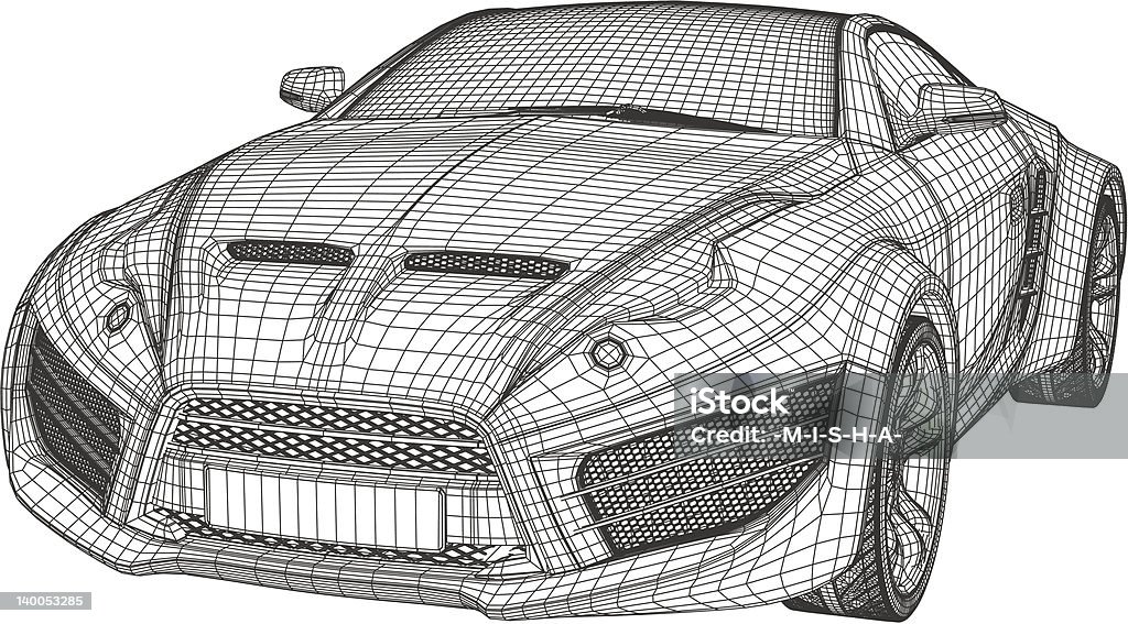 Sports car wireframe Non-branded concept car Car stock vector