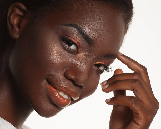 istock Portrait of Young African model with a beautiful makeup in studio 1400537963