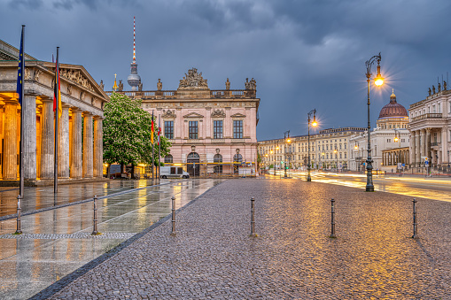 Famous Berlin landmarks at the Unter den Linden boulevard