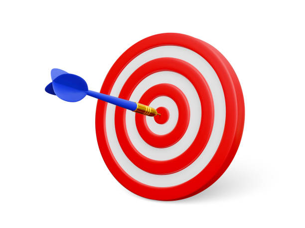istock Blue dart hit on center of target. Success concept. Business strategy and targeting success. Vector illustration 1400543547