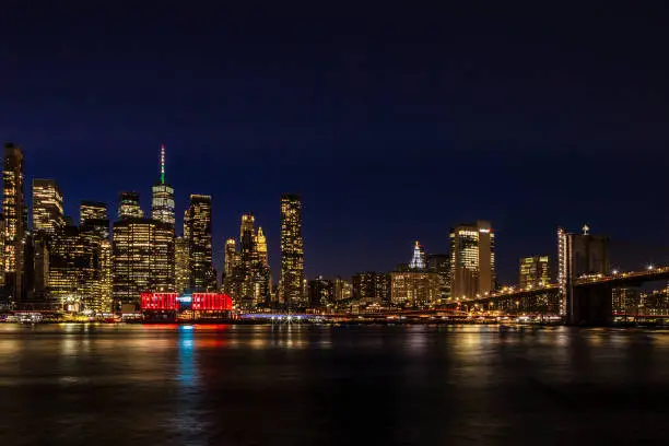 Manhattan and the Manhattan Bridge at Twilight