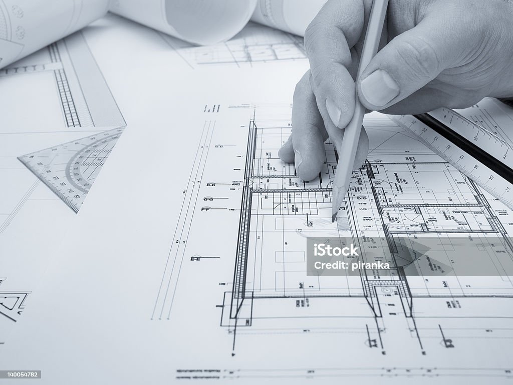 건축설계사 왜고너의 workspace - 로열티 프리 건설 산업 스톡 사진