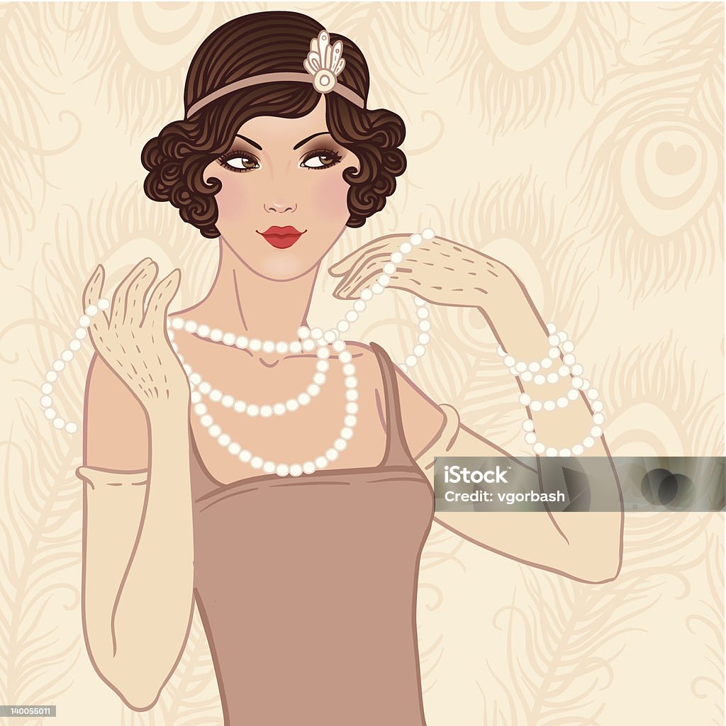 Flapper girl retro party invitation http://img-fotki.yandex.ru/get/6505/17847637.73/0_959cd_246ebff6_orig  Flapper Style stock vector