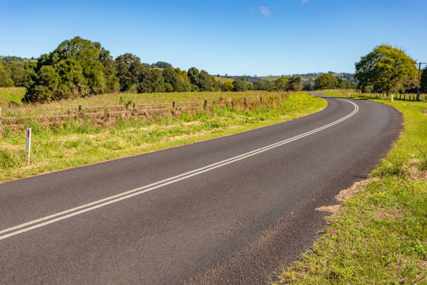 Retro road scene in country New South Wales