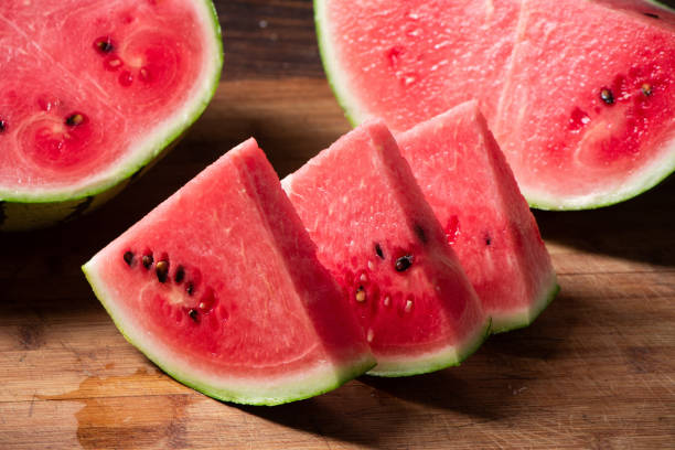istock fresh sliced watermelon fruit on wooden  background 1400555480