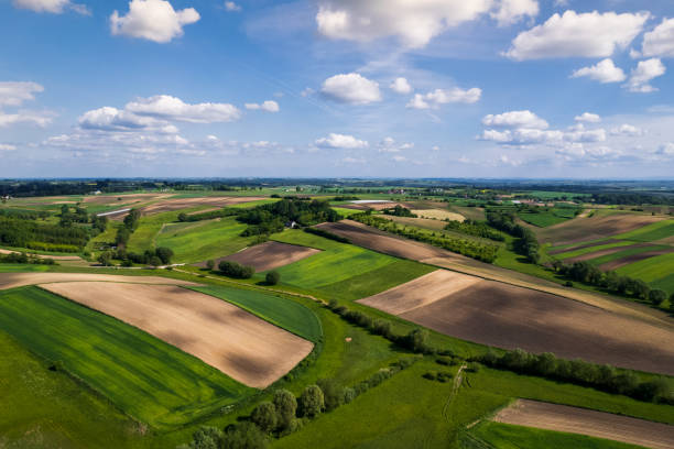istock Beautiful Lush Farm Fields in Countryside,Poland. Drone View from Above 1400558389
