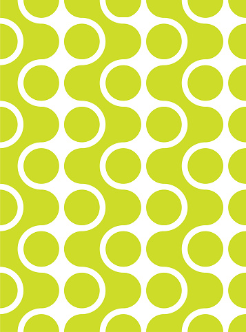 istock Retro design with dots and curves. 70's pop art style. Abstract seamless pattern 1400559114
