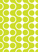 istock Retro design with dots and curves. 70's pop art style. Abstract seamless pattern 1400559114