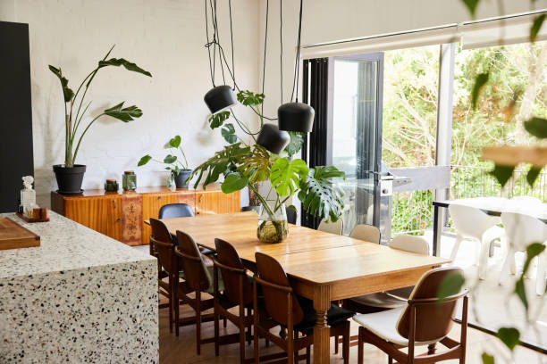 istock Interior of the dining area of a modern open plan home 1400562467
