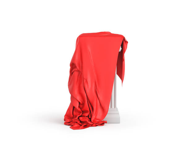 istock Pedestal with cloth on a white background. 3d illustration 1400563847