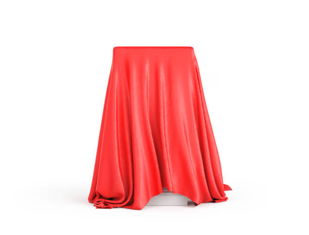 istock Pedestal with cloth on a white background. 3d illustration 1400563848