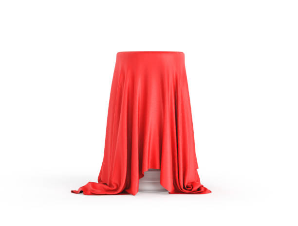 istock Pedestal with cloth on a white background. 3d illustration 1400563851