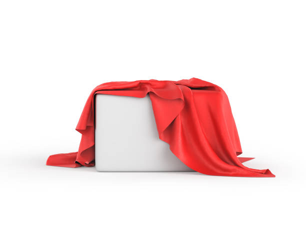 istock Red cloth cover on a white background. 3d illustration 1400563863