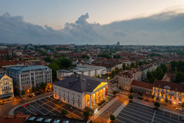 istock Aerial summer spring sunset view in Vilnius old town, Lithuania 1400565864