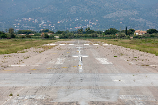 Old landing strip for airplanes